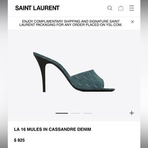 YSL Denim Mules in Blu Jeans Size 7.5